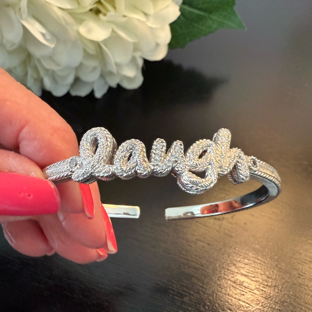 Silver Judith Ripka ‘Laugh' Cuff Bracelet